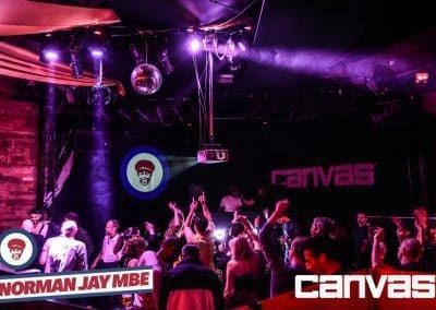 Crowd and lights on the dance floor at the Norman Jay night at Canvas Bournemouth