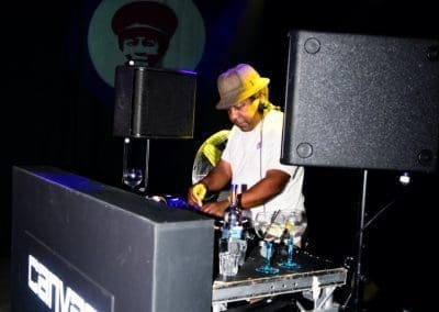 DJ playing on the decks at the Norman Jay night at Canvas Bournemouth