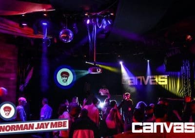 Crowd and lights on the dance floor at the Norman Jay night at Canvas Bournemouth
