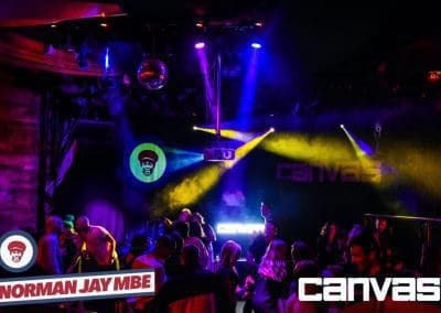 Crowd and lights on the dance floor at the Norman Jay night at Canvas Bournemouth