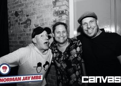 DJ posing with guests at the Norman Jay night at Canvas Bournemouth