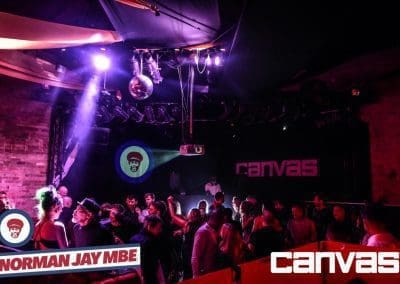 Crowd and lights on the dance floor at the Norman Jay night at Canvas Bournemouth