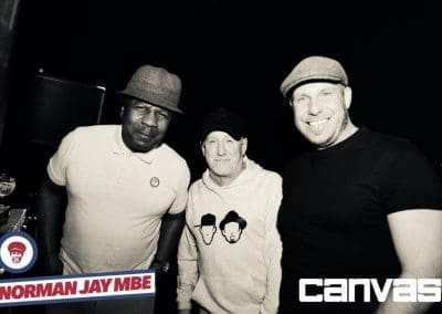 DJ posing with guests at the Norman Jay night at Canvas Bournemouth