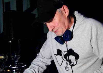 DJ playing on the decks at the Norman Jay night at Canvas Bournemouth